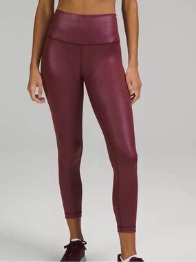 lululemon Metallic Burgundy Leggings